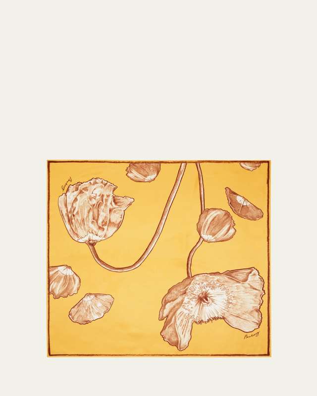Poppy Printed Silk Scarf